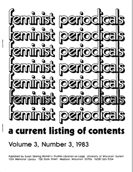 A Current Listing of Contents Volume 3, Number 3, 1983