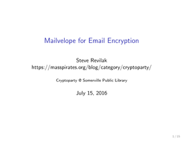Mailvelope for Email Encryption