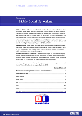 Mobile Social Networking