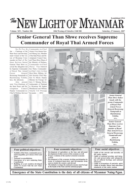 Senior General Than Shwe Receives Supreme Commander of Royal Thai Armed Forces