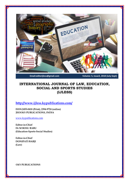 International Journal of Law, Education, Social and Sports Studies (Ijless)