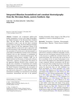 Integrated Rhaetian Foraminiferal and Conodont Biostratigraphy from the Slovenian Basin, Eastern Southern Alps