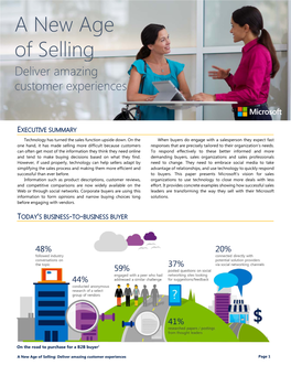 A New Age of Selling: Deliver Amazing Customer Experiences Page 1