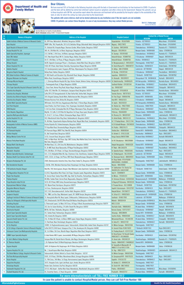 Health Dept COVID-19 Hospitals List Ad ENG V5.Pdf