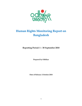 Human Rights Monitoring Report on Bangladesh