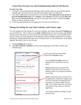 Traveler User Guide and Troubleshooting for Ios Devices