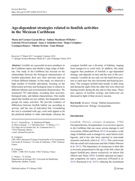 Age-Dependent Strategies Related to Lionfish Activities in the Mexican Caribbean