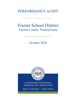 Frazier School District Fayette County, Pennsylvania ______