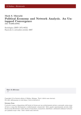 Political Economy and Network Analysis
