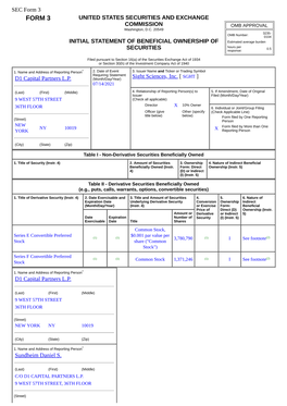 Form 3 FORM 3 UNITED STATES SECURITIES and EXCHANGE COMMISSION OMB APPROVAL Washington, D.C