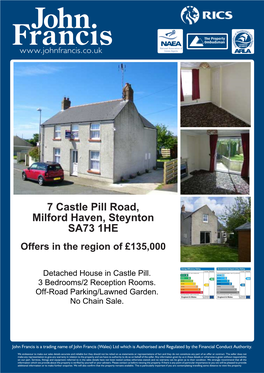 7 Castle Pill Road, Milford Haven, Steynton SA73 1HE Offers in the Region of £135,000