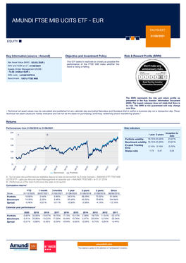 Amundi Ftse Mib Ucits Etf - Eur