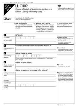 LL CH02 DON’T Change of Details of a Corporate Member of a STAPLE Limited Liability Partnership (LLP)