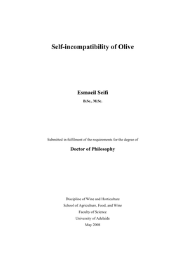 Self-Incompatibility of Olive