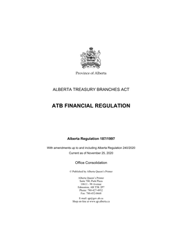 Atb Financial Regulation