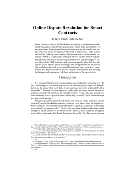 Online Dispute Resolution for Smart Contracts