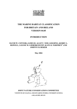The Marine Habitat Classification for Britain and Ireland Version 04.05