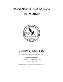 Academic Catalog 2019-2020