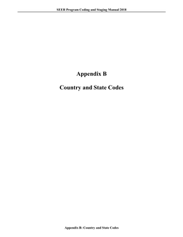 Appendix B Country and State Codes