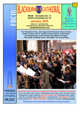 Blackburn Cathedral Newsletter Jan 2005