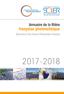 Annuaire De La Filière Française Photovoltaïque 2017-2018