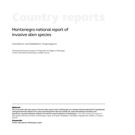 Country Reports Montenegro National Report of Invasive Alien Species