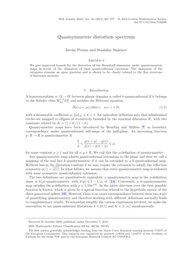 Quasisymmetric Distortion Spectrum