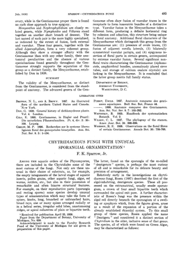 Chytridiaceous Fungi with Unusual Sporangial