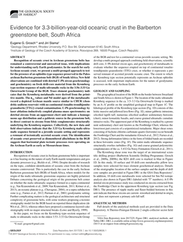 Evidence for 3.3-Billion-Year-Old Oceanic Crust in the Barberton Greenstone Belt, South Africa