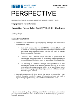 Cambodia's Foreign Policy Post-COVID-19: Key Challenges