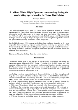 Exomars 2016 – Flight Dynamics Commanding During the Aerobraking Operations for the Trace Gas Orbiter