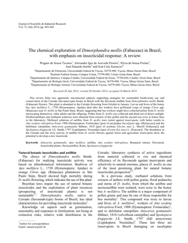 Dimorphandra Mollis (Fabaceae) in Brazil, with Emphasis on Insecticidal Response: a Review