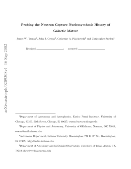 Probing the Neutron-Capture Nucleosynthesis History of Galactic