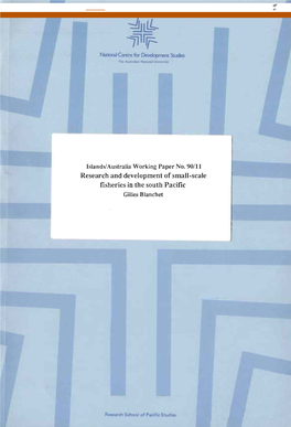 Research and Development of Small-Scale Fisheries in the South Pacifie, a Zone of More Than 30 Million Sq