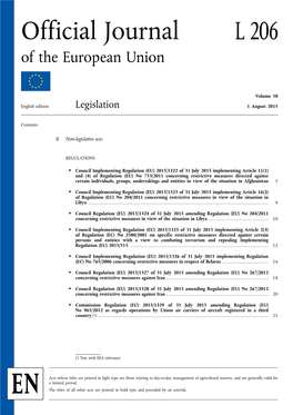 Official Journal L 206 of the European Union