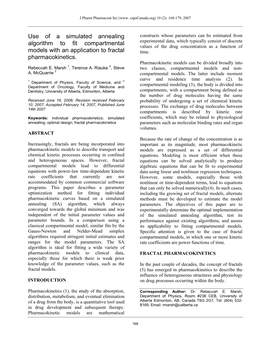 Use of a Simulated Annealing Algorithm to Fit Compartmental Models with an Application to Fractal Pharmacokinetics