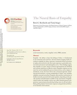 The Neural Basis of Empathy