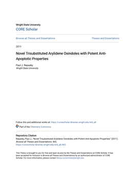 Novel Trisubstituted Arylidene Oxindoles with Potent Anti- Apoptotic Properties