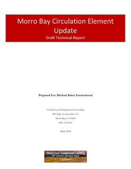 Morro Bay Circulation Element Update Draft Technical Report
