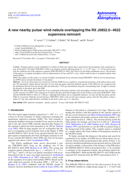 A New Nearby Pulsar Wind Nebula Overlapping the RX J0852.0−4622 Supernova Remnant