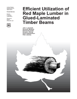 Effective Utilization of Red Maple Lumber in Glued-Laminated Timber