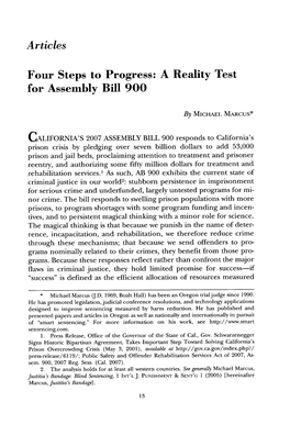 A Reality Test for Assembly Bill 900