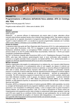 AFA (In Catalogo ASL TO4) Regione Piemonte Gruppo ASL Torino 4