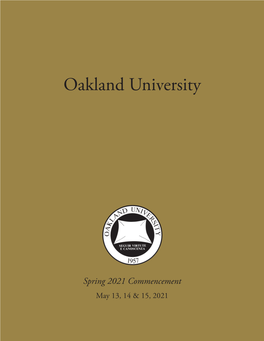 Spring 2021 Commencement Program