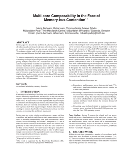 Multi-Core Composability in the Face of Memory-Bus Contention∗ †