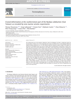 Crustal Deformation at the Southernmost Part of the Ryukyu Subduction (East Taiwan) As Revealed by New Marine Seismic Experiments