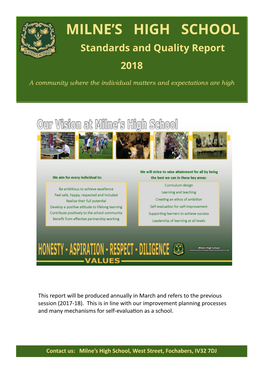 MILNE's HIGH SCHOOL Standards and Quality Report 2018