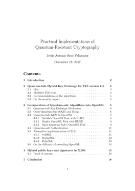 Practical Implementations of Quantum-Resistant Cryptography
