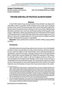 The Rise and Fall of Political Islam in Sudan2