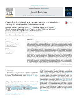 Chronic Low-Level Domoic Acid Exposure Alters Gene Transcription